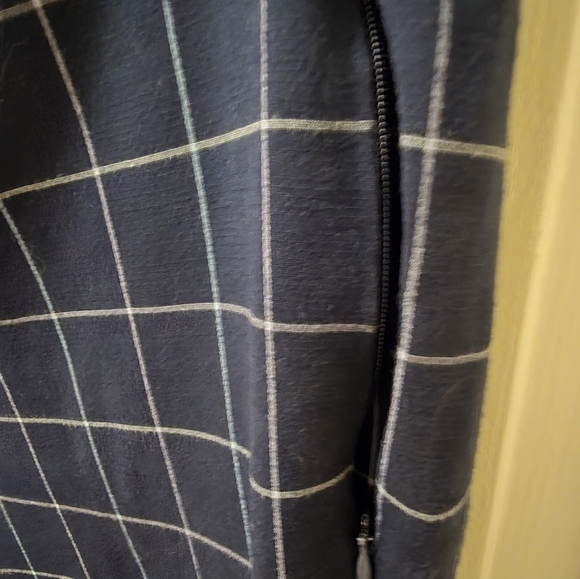 J. Jill Women's Essential Cotton Stretch  Navy Windowpane Pants 18P - Picture 3 of 4